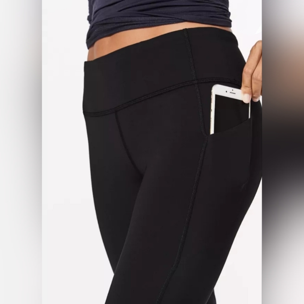 Lululemon Pace Rival Crop Black Leggings Full-On Luxtreme Size 8 - Picture 2 of 9